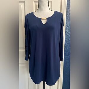 Elegant Navy Blue Women's Top